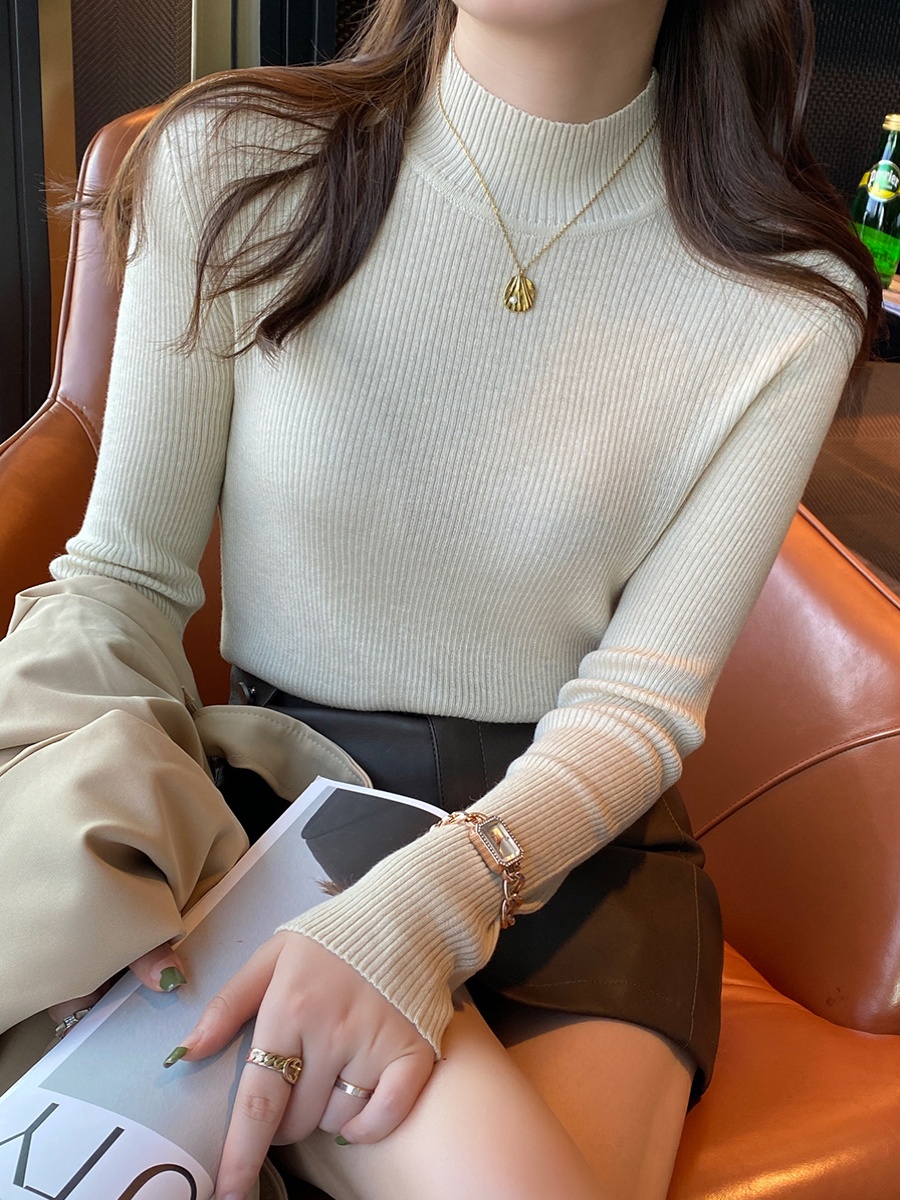 Half Turtleneck Knit Sweater 2026 Slimming Base Layer Women Autumn Winter Inner Wear Top - Image 3