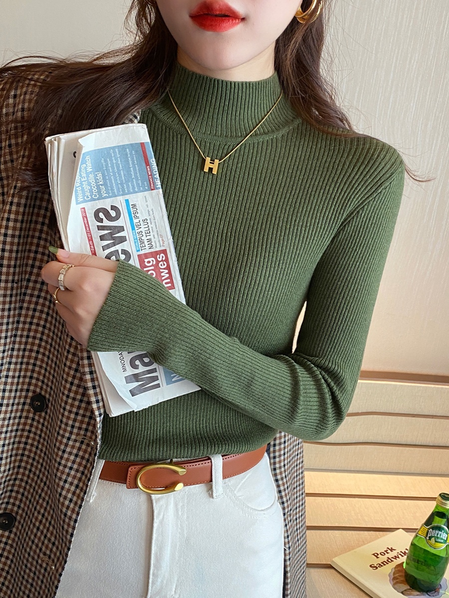 Half Turtleneck Knit Sweater 2026 Slimming Base Layer Women Autumn Winter Inner Wear Top - Image 4